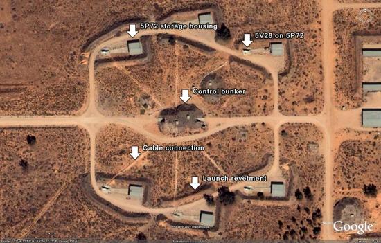 S-200遠程防空導彈的陣地衛星照片。